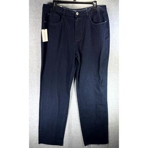 Weworewhat Dad Jeans Womens 32 Raw Blue Indigo Denim Low Rise 5-Pockets